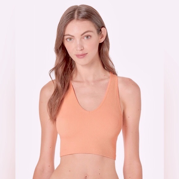 Free People Free Throw Crop Peach Horizon XS Extra Small New - Picture 2 of 6